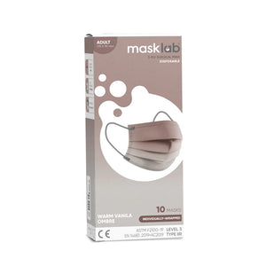 masklab™ Warm Vanila Ombre Adult 3-ply Surgical Mask 2.0 (Box of 10, Individually-wrapped)