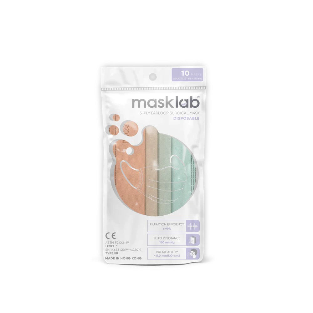 masklab™ Coral Reef Adult 3-ply Surgical Mask 2.0 (Pouch of 10)