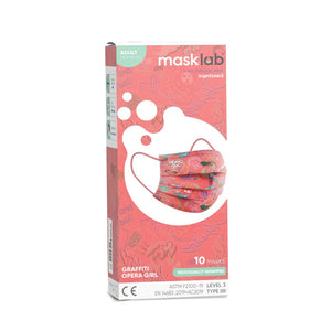 masklab™ Graffiti Opera Girl Adult 3-ply Surgical Mask 2.0 (Box of 10, Individually-wrapped)