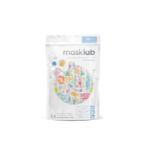 masklab™ Happy Zoo Child Size 3-ply Surgical Mask 2.0 (Pouch of 10)