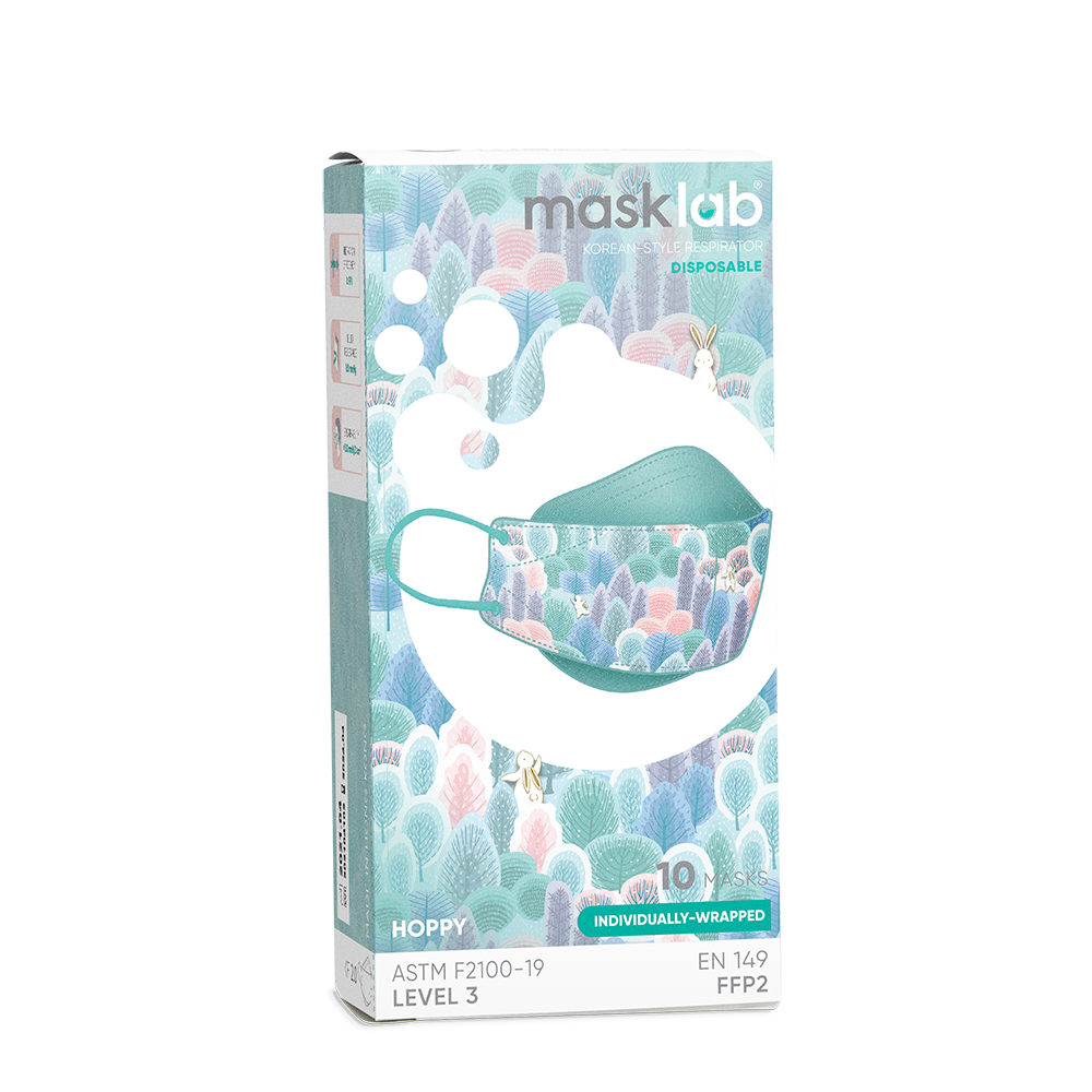 masklab™ Hoppy (Maeli Studios) Adult Korean-style Respirator 2.0 (Box of 10, Individually-wrapped)